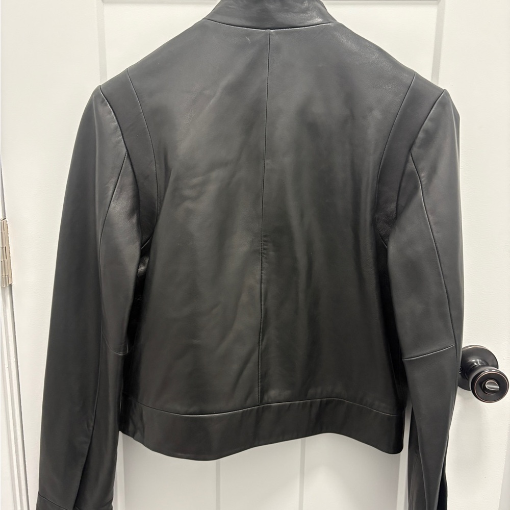 Banana Republic Black Leather Bomber Jacket - Picture 7 of 10
